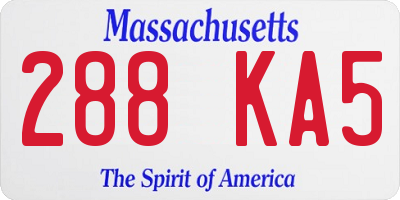 MA license plate 288KA5
