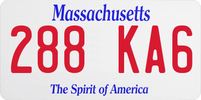 MA license plate 288KA6