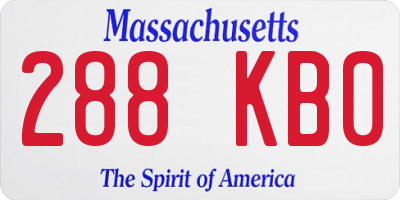MA license plate 288KB0