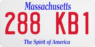 MA license plate 288KB1