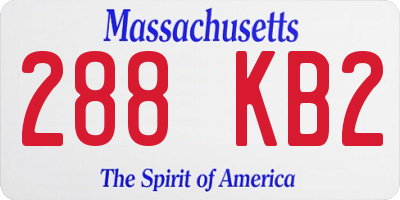 MA license plate 288KB2