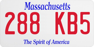 MA license plate 288KB5