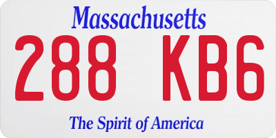 MA license plate 288KB6