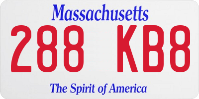 MA license plate 288KB8