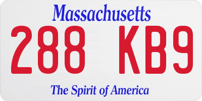 MA license plate 288KB9