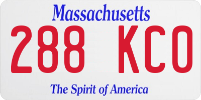 MA license plate 288KC0