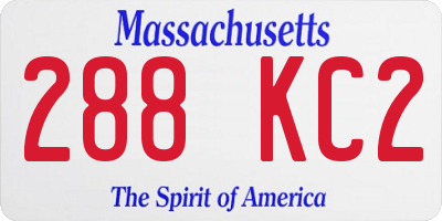 MA license plate 288KC2