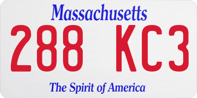 MA license plate 288KC3