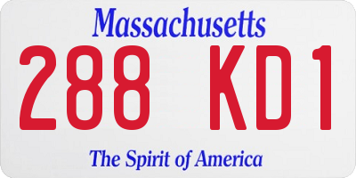 MA license plate 288KD1