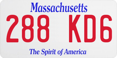 MA license plate 288KD6
