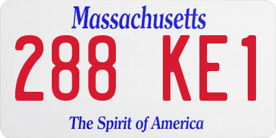 MA license plate 288KE1