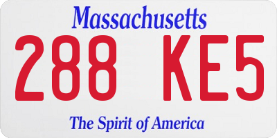 MA license plate 288KE5