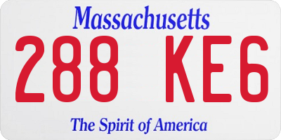 MA license plate 288KE6