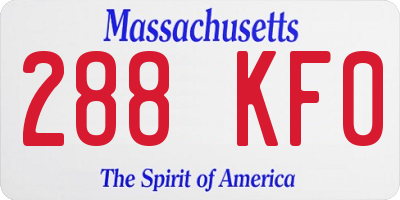 MA license plate 288KF0