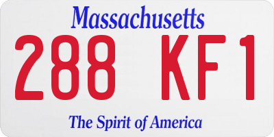 MA license plate 288KF1