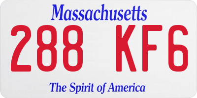 MA license plate 288KF6