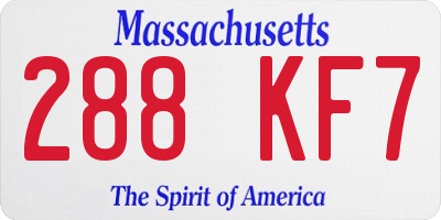 MA license plate 288KF7