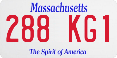 MA license plate 288KG1