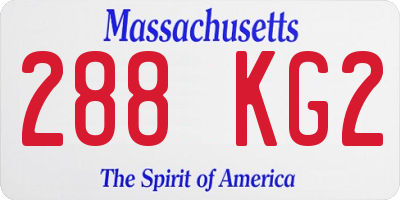 MA license plate 288KG2