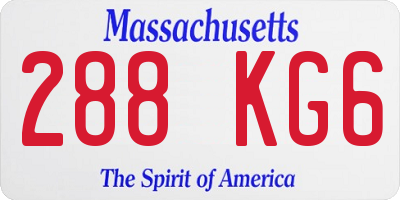 MA license plate 288KG6