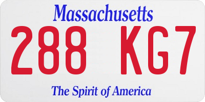 MA license plate 288KG7
