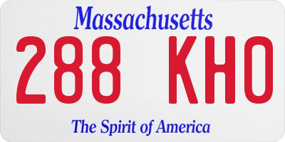MA license plate 288KH0