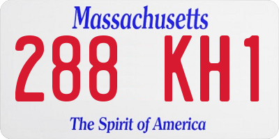 MA license plate 288KH1