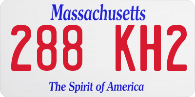 MA license plate 288KH2