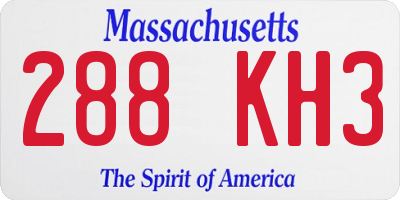 MA license plate 288KH3