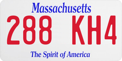 MA license plate 288KH4