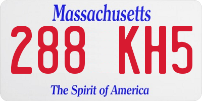 MA license plate 288KH5