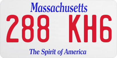 MA license plate 288KH6
