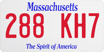 MA license plate 288KH7