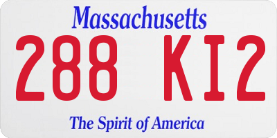 MA license plate 288KI2