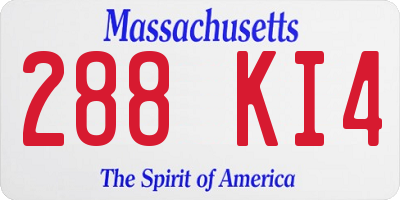 MA license plate 288KI4