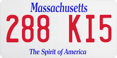 MA license plate 288KI5