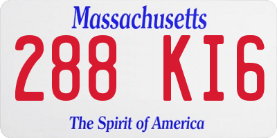 MA license plate 288KI6