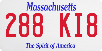 MA license plate 288KI8