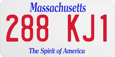 MA license plate 288KJ1