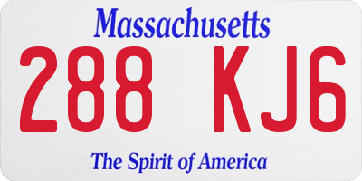 MA license plate 288KJ6