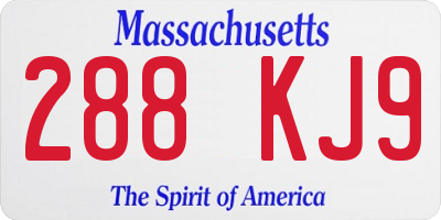 MA license plate 288KJ9