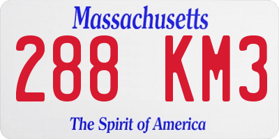 MA license plate 288KM3