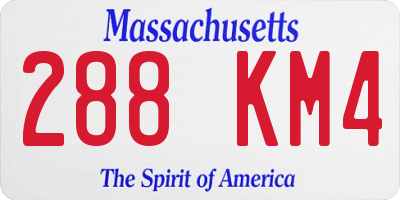MA license plate 288KM4