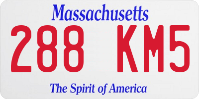 MA license plate 288KM5
