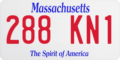 MA license plate 288KN1