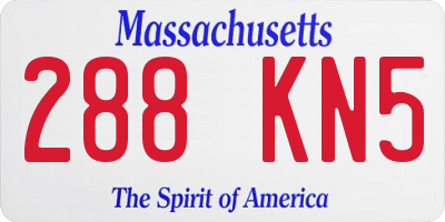 MA license plate 288KN5
