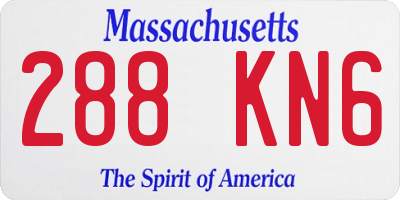 MA license plate 288KN6