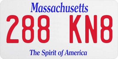 MA license plate 288KN8
