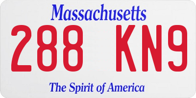 MA license plate 288KN9