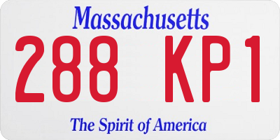 MA license plate 288KP1